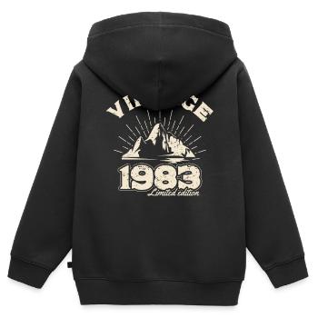 BC 1983 Vintage édition limitée - Sweat Premium à capuche zippé enfant bio - noir - Dos - AI Model Kid Male (0cm)
