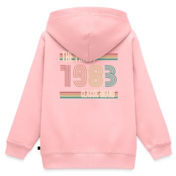 ST 1983 La plus belle marque classique - Sweat Premium à capuche zippé enfant bio - rose - Dos - AI Model Kid Female (0cm)