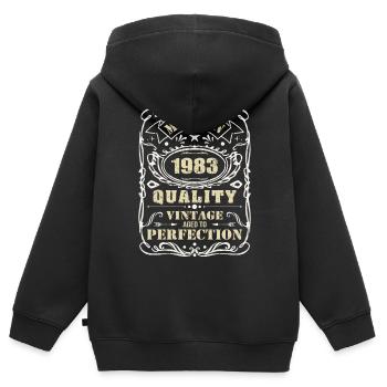 Qualité Made in 1983 - Sweat Premium à capuche zippé enfant bio - noir - Dos - AI Model Kid Male (0cm)