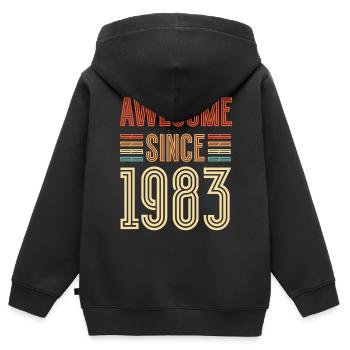 ST Génial depuis 1983 - Sweat Premium à capuche zippé enfant bio - noir - Dos - AI Model Kid Male (0cm)