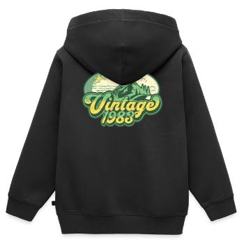 Millésime 1983 - amoureux de la nature - Sweat Premium à capuche zippé enfant bio - noir - Dos - AI Model Kid Male (0cm)