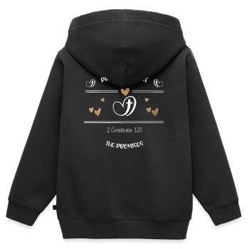 Christian Design croit aux promesses - Sweat Premium à capuche zippé enfant bio - noir - Dos - AI Model Kid Male (0cm)