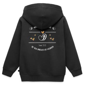 Christian Design the riches of heaven - Kids Premium Organic Zip-up Hoodie - black - Back - AI Model Kid Male (0cm)
