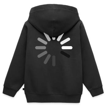 Loading Icon (Negative) - Kids Premium Organic Zip-up Hoodie - black - Back - AI Model Kid Male (0cm)