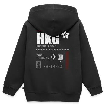 Hongkong-Flughafen-Tag - Kinder Premium Organic Zip Hoodie - Schwarz - Hinten - AI Model Kid Male (0cm)