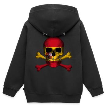 Skull Jolly Roger Pirate Flag Espana R6Z - Kinder Premium Organic Zip Hoodie - Schwarz - Hinten - AI Model Kid Male (0cm)
