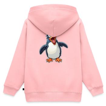 Cooler lustiger Pinguin - Kinder Premium Organic Zip Hoodie - Rosa - Hinten - AI Model Kid Female (0cm)