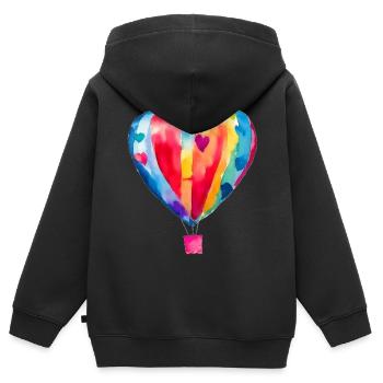 Ballon - Kinder Premium Organic Zip Hoodie - Schwarz - Hinten - AI Model Kid Male (0cm)