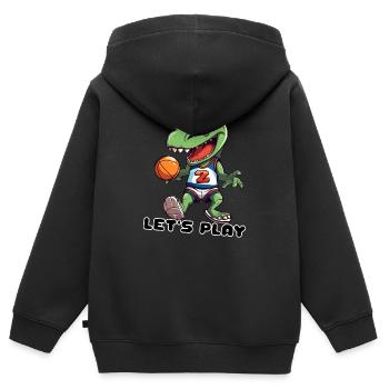 Let's play basketball with a dinosaur - Kids Premium Organic Zip-up Hoodie - black - Back - AI Model Kid Male (0cm)