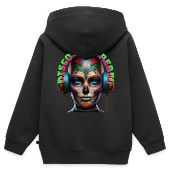 DISCO BALL REBEL - Cool Human with Headphones! - Kids Premium Organic Zip-up Hoodie - black - Back - AI Model Kid Male (0cm)
