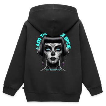 I AM THE TRANCE BRIDE – Cool Bride with Headphones - Kids Premium Organic Zip-up Hoodie - black - Back - AI Model Kid Male (0cm)
