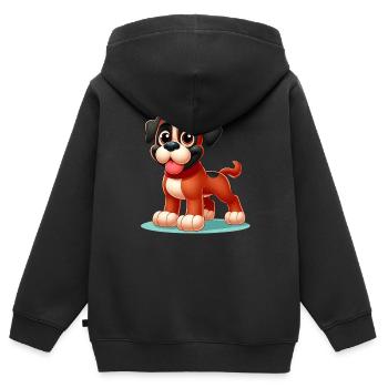boxer - Sweat Premium à capuche zippé enfant bio - noir - Dos - AI Model Kid Male (0cm)