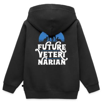 Future Veterinarian - Kids Premium Organic Zip-up Hoodie - black - Back - AI Model Kid Male (0cm)
