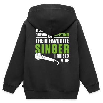 Singer Parent - Kids Premium Organic Zip-up Hoodie - black - Back - AI Model Kid Male (0cm)