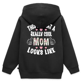 Mama - Kinder Premium Organic Zip Hoodie - Schwarz - Hinten - AI Model Kid Male (0cm)