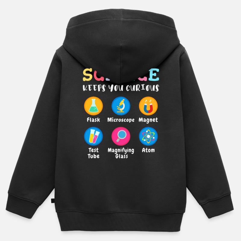 La science suscite la curiosité - Sweat Premium à capuche zippé enfant bio - noir