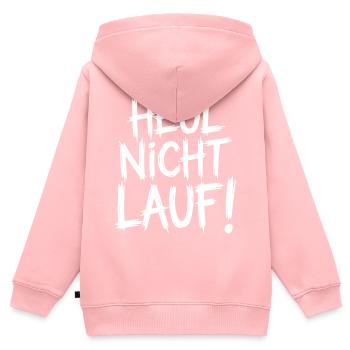 Heul nicht Lauf! - Kinder Premium Organic Zip Hoodie - Rosa - Hinten - AI Model Kid Female (0cm)
