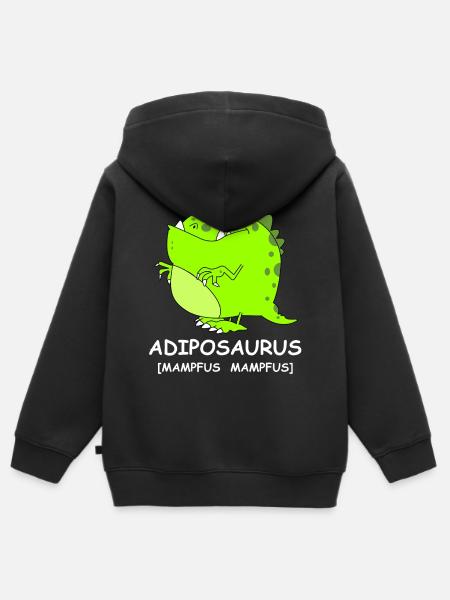 Adiposaursus Dino-Comic - Kinder Premium Organic Zip Hoodie - Schwarz