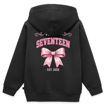 Hallo Siebzehn, 17-Jähriger ist 2009 Geburtstagsknoten - Kinder Premium Organic Zip Hoodie - Schwarz - Hinten - AI Model Kid Male (0cm)