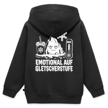 Émotionnelles au niveau des glaciers - Sweat Premium à capuche zippé enfant bio - noir - Dos - AI Model Kid Male (0cm)