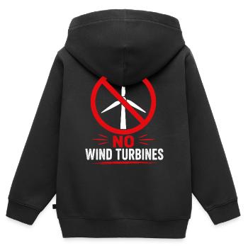 Resistance to wind turbines for farmers - Kids Premium Organic Zip-up Hoodie - black - Back - AI Model Kid Male (0cm)