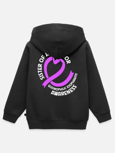 Schwester eines Kriegers - EOE Mut - Kinder Premium Organic Zip Hoodie - Schwarz
