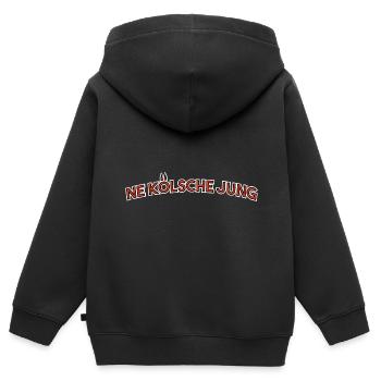 ne koelsche jung Kölner Jungs Jung us Kölle - Kinder Premium Organic Zip Hoodie - Schwarz - Hinten - AI Model Kid Male (0cm)