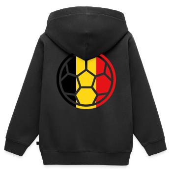 Ballsport - Kinder Premium Organic Zip Hoodie - Schwarz - Hinten - AI Model Kid Male (0cm)