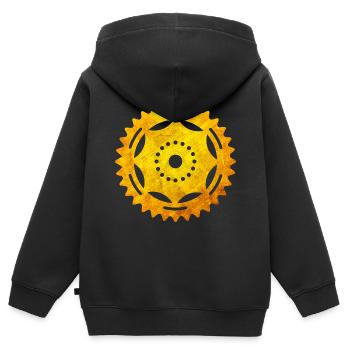 Fahrrad - Kinder Premium Organic Zip Hoodie - Schwarz - Hinten - AI Model Kid Male (0cm)