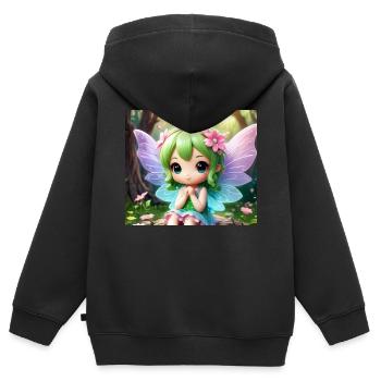 Fée by H - Sweat Premium à capuche zippé enfant bio - noir - Dos - AI Model Kid Male (0cm)