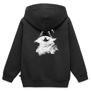Halloween entité démoniaque - Sweat Premium à capuche zippé enfant bio - noir - Dos - AI Model Kid Male (0cm)