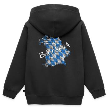 Bavaria Bayern - Kinder Premium Organic Zip Hoodie - Schwarz - Hinten - AI Model Kid Male (0cm)