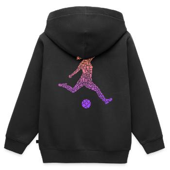 Fußball Spielerin Symbole Mädchen Fußballerin - Kinder Premium Organic Zip Hoodie - Schwarz - Hinten - AI Model Kid Male (0cm)