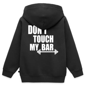 dont touch my bar - Kinder Premium Organic Zip Hoodie - Schwarz - Hinten - AI Model Kid Male (0cm)