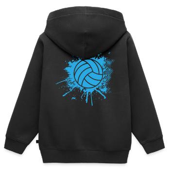Ballsport - Kinder Premium Organic Zip Hoodie - Schwarz - Hinten - AI Model Kid Male (0cm)
