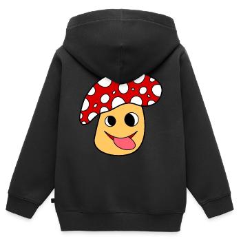 Fliegenpilz roter Pilz - Kinder Premium Organic Zip Hoodie - Schwarz - Hinten - AI Model Kid Male (0cm)