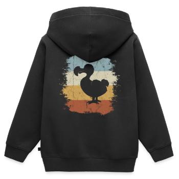 Lässiger Retro Oldschool Vogel Funky Vintage Dodo - Kinder Premium Organic Zip Hoodie - Schwarz - Hinten - AI Model Kid Male (0cm)