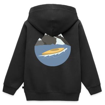 Wassersport - Kinder Premium Organic Zip Hoodie - Schwarz - Hinten - AI Model Kid Male (0cm)