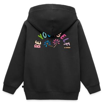 be yourself - Kinder Premium Organic Zip Hoodie - Schwarz - Hinten - AI Model Kid Male (0cm)
