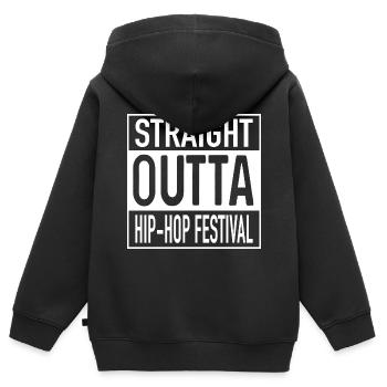 Straight OUTTA Hip Hop Festival - Kinder Premium Organic Zip Hoodie - Schwarz - Hinten - AI Model Kid Male (0cm)