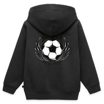 Ballsport - Kinder Premium Organic Zip Hoodie - Schwarz - Hinten - AI Model Kid Male (0cm)