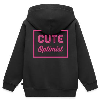 Cute optimist - Geschenkidee - Kinder Premium Organic Zip Hoodie - Schwarz - Hinten - AI Model Kid Male (0cm)