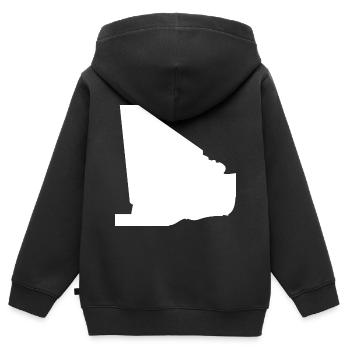 Drapeau de la carte du Mali - Sweat Premium à capuche zippé enfant bio - noir - Dos - AI Model Kid Male (0cm)