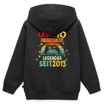 10. Geburtstag Kinder Gaming Gamer Zocker Geschenk - Kinder Premium Organic Zip Hoodie - Schwarz - Hinten - AI Model Kid Male (0cm)