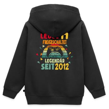 11. Geburtstag Kinder Gaming Gamer Zocker Geschenk - Kinder Premium Organic Zip Hoodie - Schwarz - Hinten - AI Model Kid Male (0cm)