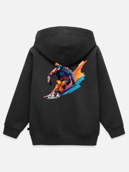 Skidesign - Kinder Premium Organic Zip Hoodie - Schwarz