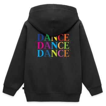Tanz Tanz Tanz im Regenbogen - Kinder Premium Organic Zip Hoodie - Schwarz - Hinten - AI Model Kid Male (0cm)