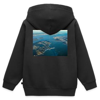 Le Golden Gate Bridge de San Francisco - Sweat Premium à capuche zippé enfant bio - noir - Dos - AI Model Kid Male (0cm)