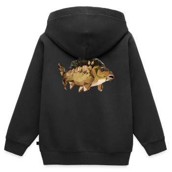 Karpfen - Kinder Premium Organic Zip Hoodie - Schwarz - Hinten - AI Model Kid Male (0cm)