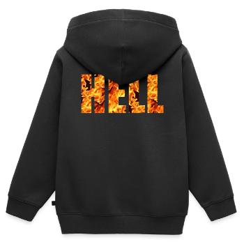 BRILLANT - Sweat Premium à capuche zippé enfant bio - noir - Dos - AI Model Kid Male (0cm)